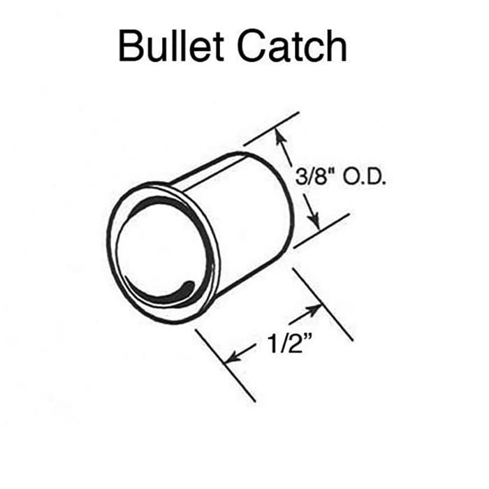Mini Bullet Catch, 3/8 diameter, 1/2 length, 3/16 projection - 4 Pack - Mini Bullet Catch, 3/8 diameter, 1/2 length, 3/16 projection - 4 Pack