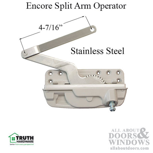 Truth 50.60 Encore Dyad Operator, split arm Right Hand - Coastal, Stainless Steel