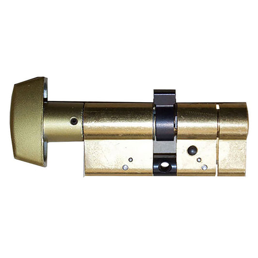 35/35 Euro Profile Cylinder, Anti-Bump, High Security, Yale Key - Satin Brass