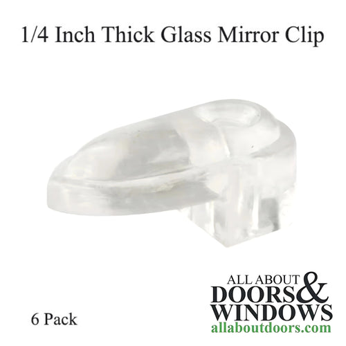 1/4 Inch Glass Mirror Clips - 6 Pack - 1/4 Inch Glass Mirror Clips - 6 Pack