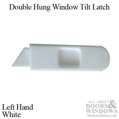 Upper Sash Tilt Latch, Left Hand, V3 Series Double Hung Windows, White - Upper Sash Tilt Latch, Left Hand, V3 Series Double Hung Windows, White