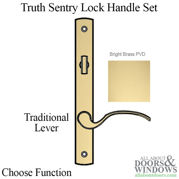 Truth Sentry Lock Handle Set, Traditional, Decorative finish over Brass, PVD Brass - Truth Sentry Lock Handle Set, Traditional, Decorative finish over Brass, PVD Brass