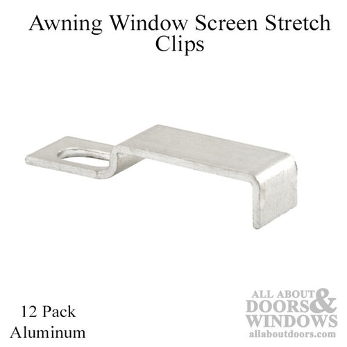 Awning Window Screen Stretch Clips, 3/16 inch, Aluminum - 12 pack - Awning Window Screen Stretch Clips, 3/16 inch, Aluminum - 12 pack