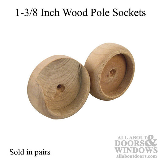 Wood Pole Sockets For 1-3/8 Inch Diameter Wood Closet Rods