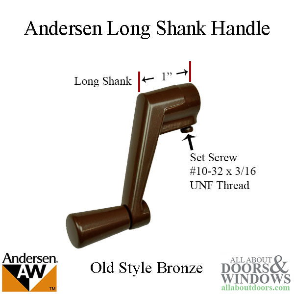 Andersen Window Crank Handle Long Shank For Primed Casement Bronze - Andersen Window Crank Handle Long Shank For Primed Casement Bronze