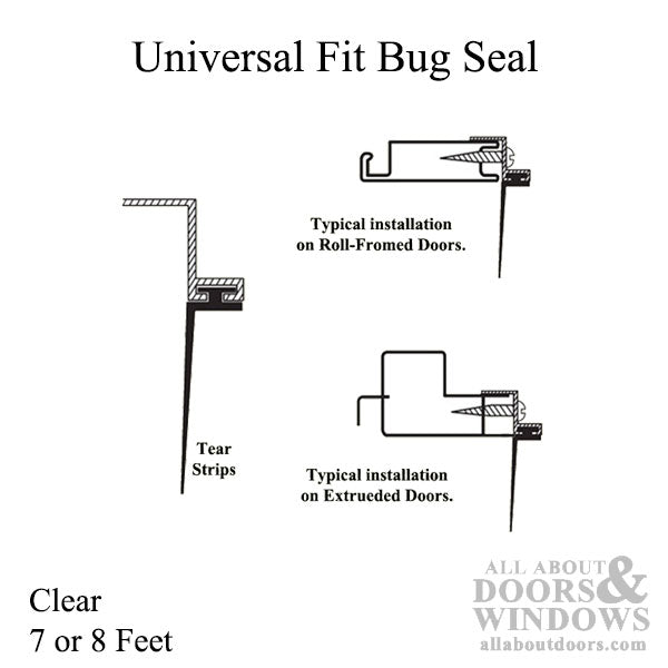 Universal Fit Bug Seal for Sliding Screen Door - 7 or 8 Feet, Clear - Universal Fit Bug Seal for Sliding Screen Door - 7 or 8 Feet, Clear