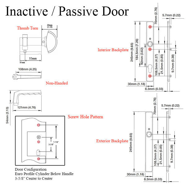 HOPPE Frankfurt A117 / 2246N Inactive Multipoint Handleset Dark Bronze Anodized Aluminum - HOPPE Frankfurt A117 / 2246N Inactive Multipoint Handleset Dark Bronze Anodized Aluminum