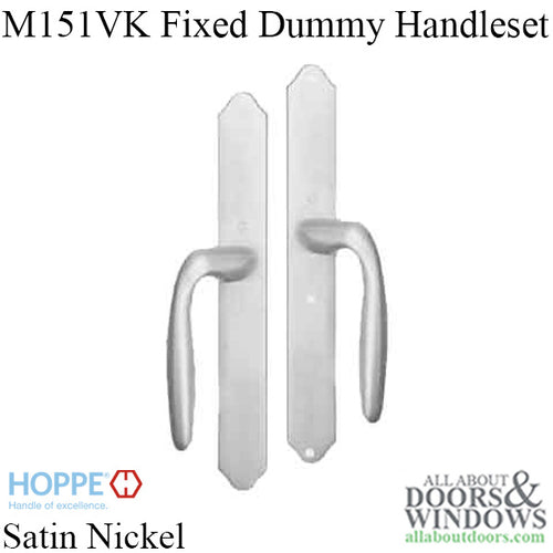 HOPPE HLS 9000 Sliding Door Handle Set with Verona Lever Fixed Dummy Satin Nickel - HOPPE HLS 9000 Sliding Door Handle Set with Verona Lever Fixed Dummy Satin Nickel