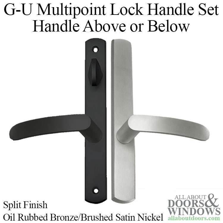 G-U Allegro Lever, 30mm Plate, Solid Brass, Inactive, Thumbturn Only (Handles DO Move) - Oil Rubbed Bronze / Brushed Satin Nickel - G-U Allegro Lever, 30mm Plate, Solid Brass, Inactive, Thumbturn Only (Handles DO Move) - Oil Rubbed Bronze / Brushed Satin Nickel