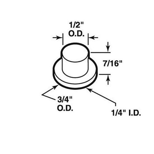 Pin Cap / Guide, 1/4 I.D., Nylon Replacement -  Sold Each - Pin Cap / Guide, 1/4 I.D., Nylon Replacement -  Sold Each