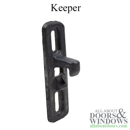 Diecast Keeper for Sliding Patio Door 1-3/4" Screw Hole Spacing
