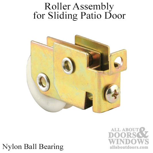 Roller Assembly for Sliding Patio Door with Steel Housing 1.25 Inch Nylon Wheel Diameter