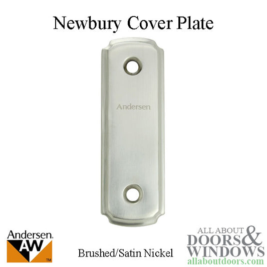 Andersen Gliding Door Cover Plate, Newbury Style - Brushed/Satin Nickel