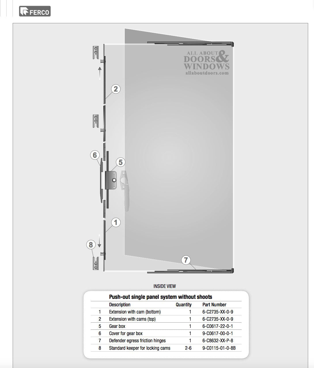 G-U Operator for Push Out Casement Window with 22mm Backset - G-U Operator for Push Out Casement Window with 22mm Backset
