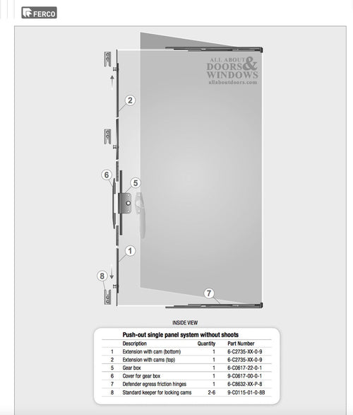 G-U Operator for Push Out Casement Window with 22mm Backset - G-U Operator for Push Out Casement Window with 22mm Backset