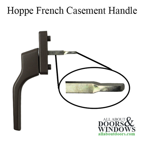 HOPPE French Casement Handle - 44mm Shaft, Metallic Brown Matte Finish - HOPPE French Casement Handle - 44mm Shaft, Metallic Brown Matte Finish