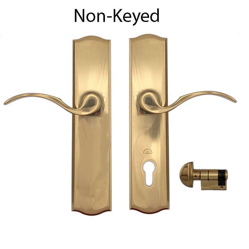 Hoppe Wide Plate Munchen Active Handle Set, M112PL M370  Polished Brass - Hoppe Wide Plate Munchen Active Handle Set, M112PL M370  Polished Brass