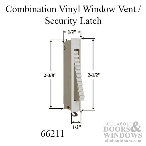 Combination Vinyl Window Vent / Security Latch - Choose Color - Combination Vinyl Window Vent / Security Latch - Choose Color