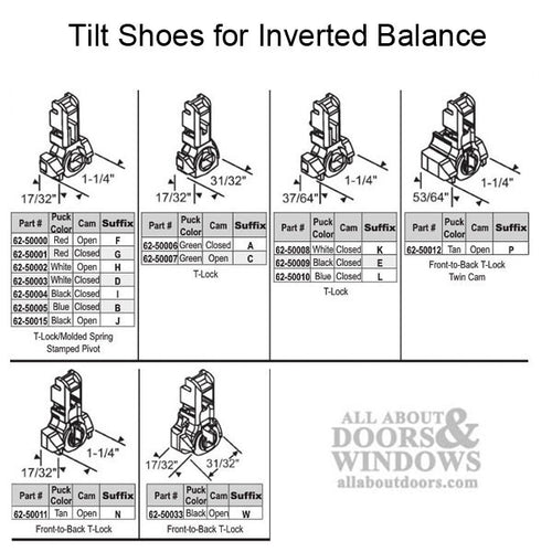 Tilt shoe, 1-1/4 - Red, Inverted Channel Balance - Tilt shoe, 1-1/4 - Red, Inverted Channel Balance