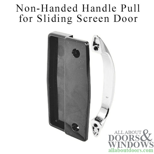 Non-Handed Pull for Sliding Screen Door - Black & Chrome - Non-Handed Pull for Sliding Screen Door - Black & Chrome