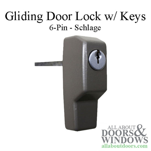 Andersen 2 Panel Gliding Door Exterior 6 Pin Lock w/ Keys - Stone