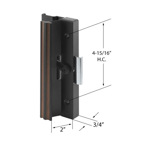 Handle Set - Sliding Patio Door, Look / Rusco-Hilite - Deep Reach - Black - Handle Set - Sliding Patio Door, Look / Rusco-Hilite - Deep Reach - Black