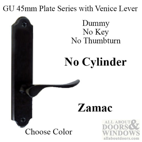 G-U Venice Handle and 45mm Plate Series, Zamac, Dummy, No Key, No Thumbturn (Handles DO NOT Move), Choose Color - G-U Venice Handle and 45mm Plate Series, Zamac, Dummy, No Key, No Thumbturn (Handles DO NOT Move), Choose Color