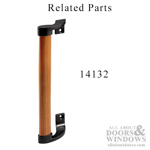 Sliding Patio Door Handle Set, Flush Mount, 6-1/2 Inch Screw Hole Center, Standard Hook, Black - Sliding Patio Door Handle Set, Flush Mount, 6-1/2 Inch Screw Hole Center, Standard Hook, Black