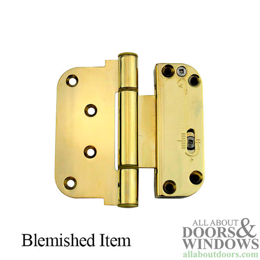 3-5/8 x 4 Adjustable Hinge, All in one (V-H) Inswing Door - Lifetime Polished Brass (PVD)