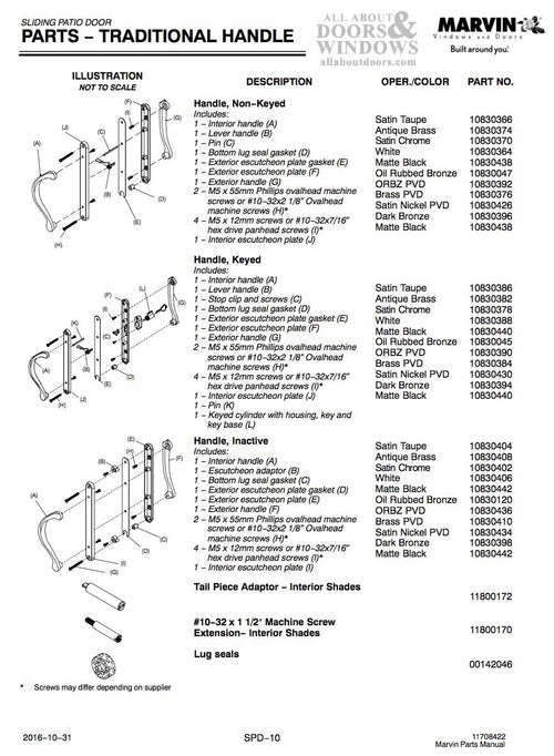 Marvin Active Keyed, Narrow Sliding Door Handle, Center Thumb - PVD Satin Nickel - Marvin Active Keyed, Narrow Sliding Door Handle, Center Thumb - PVD Satin Nickel