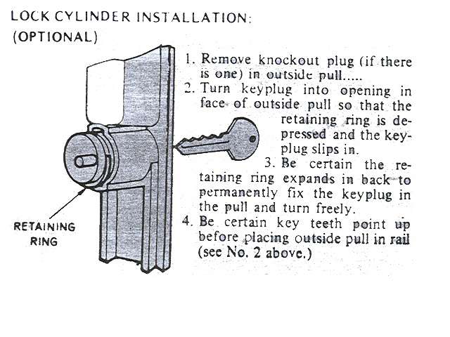 Sliding Door Keyed Cylinder Lock 1-1/8