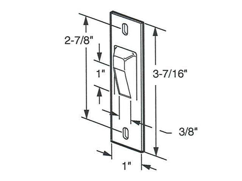 Strike, 3-7/16 inch Surface Mount for Sliding Glass Door - Strike, 3-7/16 inch Surface Mount for Sliding Glass Door