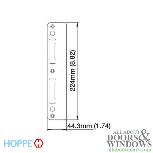 HOPPE Latch and Deadbolt Strike Plate with Curved Lip Antique Nickel - HOPPE Latch and Deadbolt Strike Plate with Curved Lip Antique Nickel