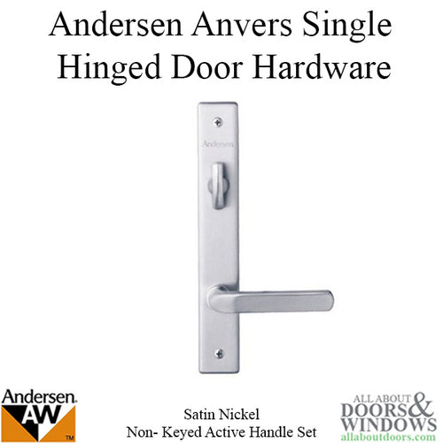 Andersen Anvers Handle Set Single Active Door Handle Hardware For Hinged Doors Satin Nickel - Andersen Anvers Handle Set Single Active Door Handle Hardware For Hinged Doors Satin Nickel