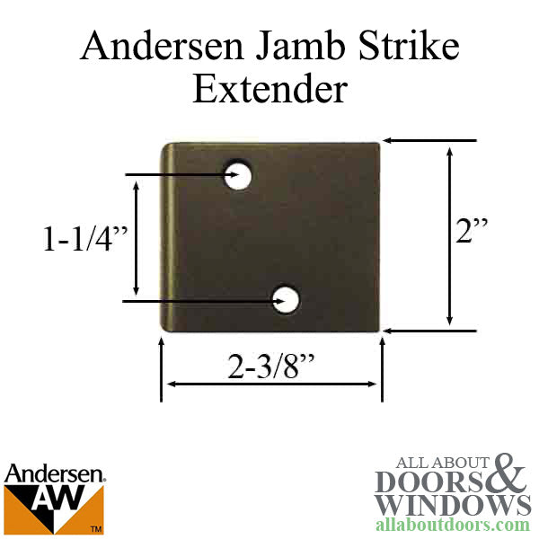 Andersen Jamb Strike Extender 2.375 Inch Distressed Bronze Finish - Andersen Jamb Strike Extender 2.375 Inch Distressed Bronze Finish