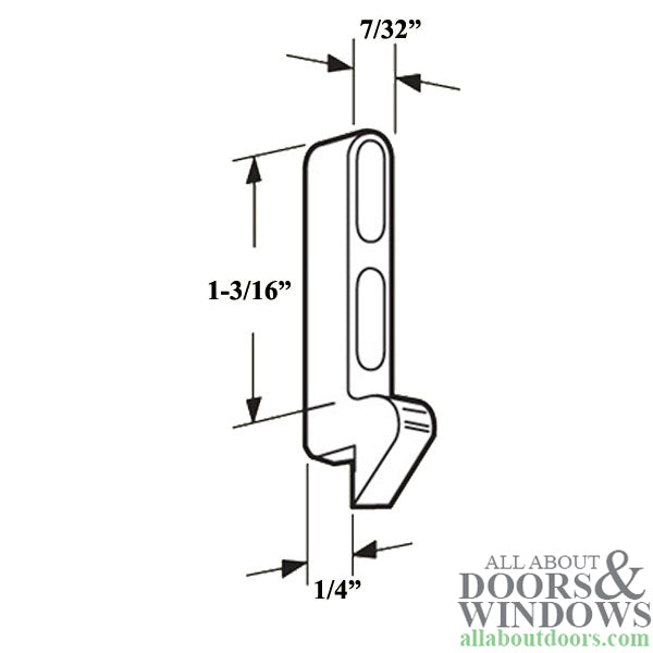 Adjustable Diecast 1-3/16 Inch Latch Strike with 1/4 Inch Offset for Sliding Screen Door - Adjustable Diecast 1-3/16 Inch Latch Strike with 1/4 Inch Offset for Sliding Screen Door