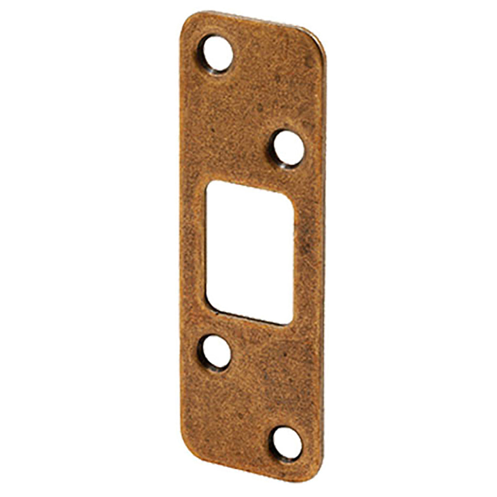 Deadbolt strike - Security - 1/4 inch Radius Corner - Antique Brass - Deadbolt strike - Security - 1/4 inch Radius Corner - Antique Brass