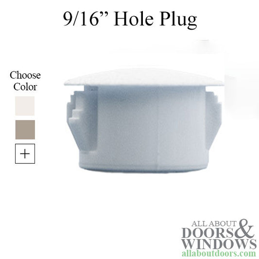 9/16" Hole Plug, Roller Adjustment screw plastic cap cover, sliding patio door