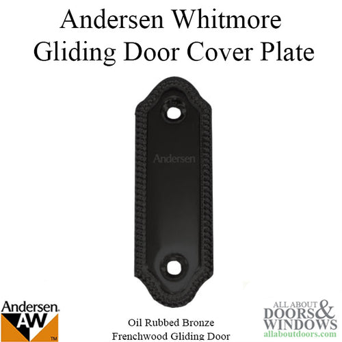 Andersen Frenchwood Gliding Door - Cover/Logo Plate - Whitmore - Oil Rubbed Bronze - Andersen Frenchwood Gliding Door - Cover/Logo Plate - Whitmore - Oil Rubbed Bronze