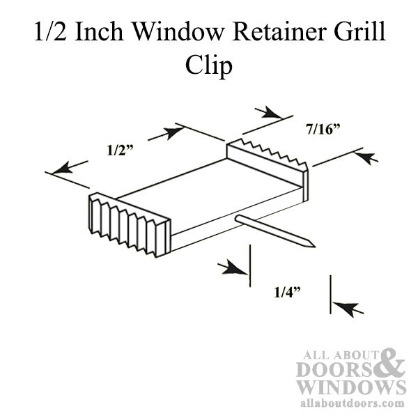 1/2 Inch Window Grid Retainer Grille Clip - Clear Plastic - 1/2 Inch Window Grid Retainer Grille Clip - Clear Plastic