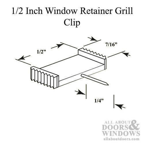 1/2 Inch Window Grid Retainer Grille Clip - Clear Plastic - 1/2 Inch Window Grid Retainer Grille Clip - Clear Plastic