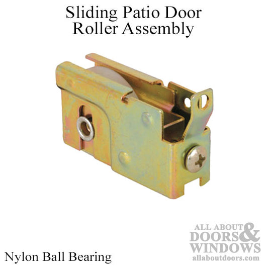 Sliding Door Roller with Steel S Tab Housing, 1-½" Nylon Wheel Diameter