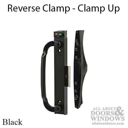 Discontinued - Reverse Style Clamp Sliding Patio Door Handle Set - Black - Discontinued - Reverse Style Clamp Sliding Patio Door Handle Set - Black