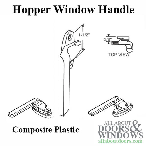 Hopper Window Handle, Plastic - - Hopper Window Handle, Plastic -