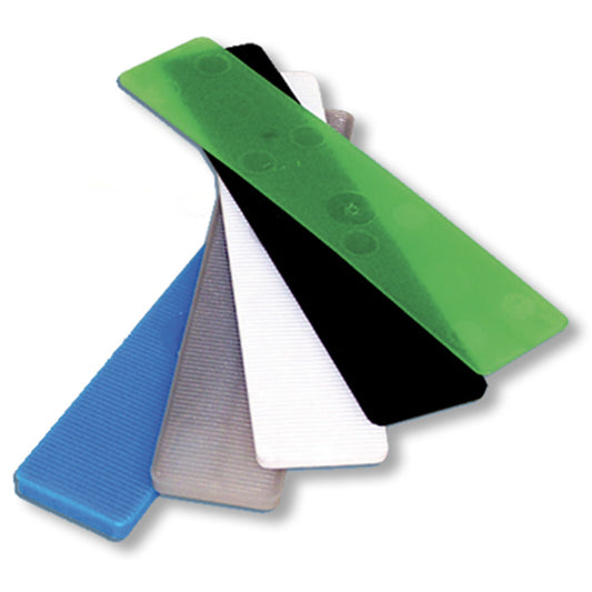 G-U Flat Shims for Windows, 100 x 30 x 2mm, Box of 1000 - Blue