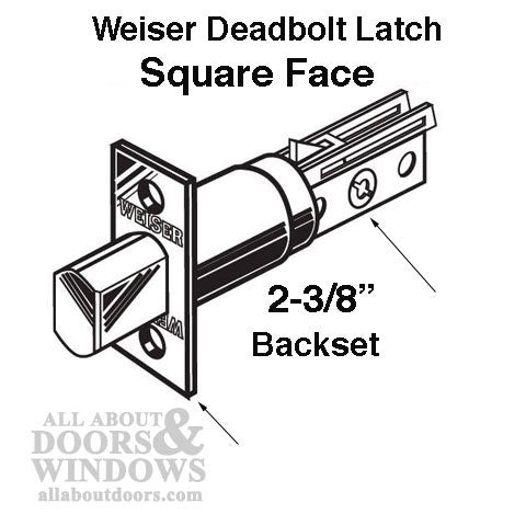 Discontinued - Weslock 400 Series 2-3/8 Backset Deadbolt latch, Square Face - Discontinued - Weslock 400 Series 2-3/8 Backset Deadbolt latch, Square Face