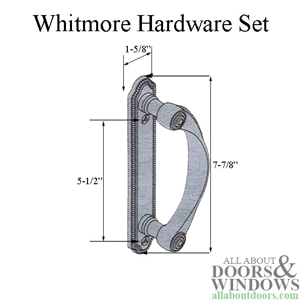 Andersen Whitmore 2-Panel Gliding Door Interior/Exterior Trim Hardware - Satin Nickel - Andersen Whitmore 2-Panel Gliding Door Interior/Exterior Trim Hardware - Satin Nickel