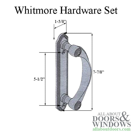 Andersen Whitmore 2-Panel Gliding Door Interior/Exterior Trim Hardware - Satin Nickel - Andersen Whitmore 2-Panel Gliding Door Interior/Exterior Trim Hardware - Satin Nickel