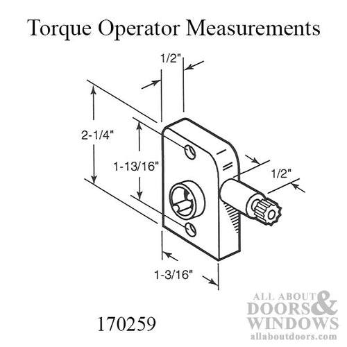 Torque Operator for awning or louvre windows - Right hand shown - Sun Valley - Torque Operator for awning or louvre windows - Right hand shown - Sun Valley
