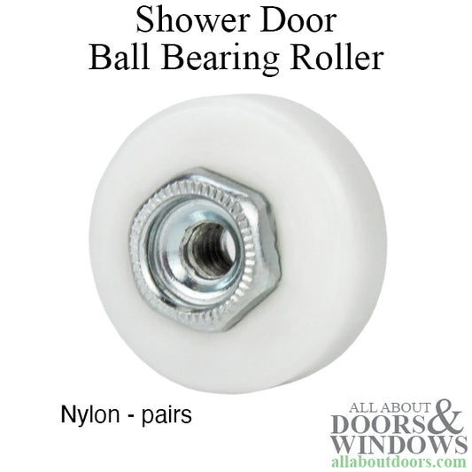 Ball Bearing Wheel Roller for Sliding Shower Doors 3/4" Wheel Diameter